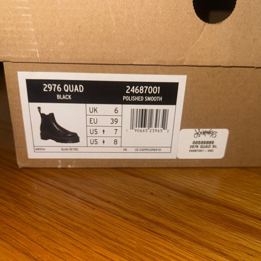 Dr. Martens Black Leather Combat Boots - Picture 2 of 2